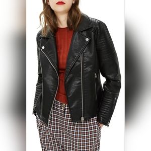 Topshop Rosa faux leather moto jacket